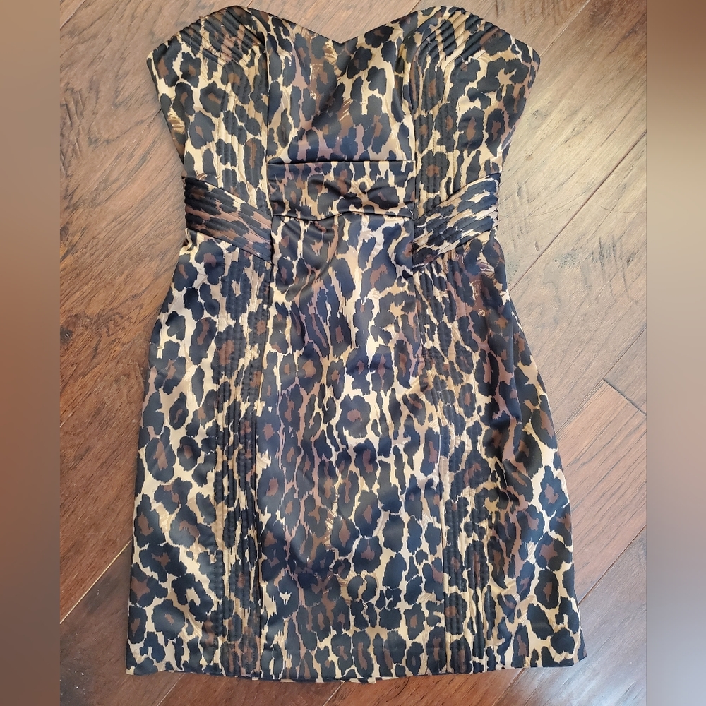 Strapless Guess Animal Print Cocktail Dress NWT